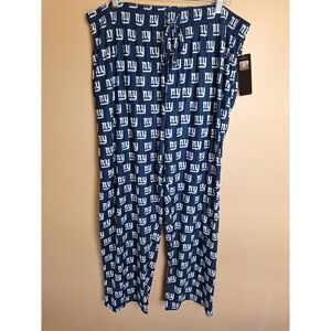 NFL Team Apparel Mens 2XL  NY GAINTS Navy Blue Novelty Print Pjs Athlesier Pants